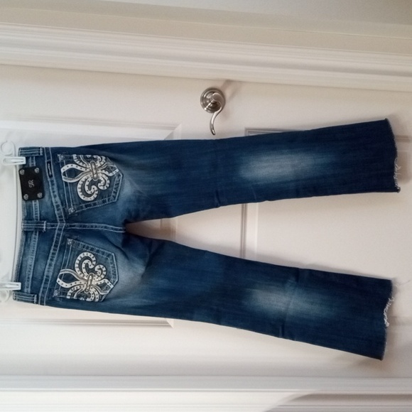 Miss Me Denim - Miss Me Women's Blue Boot Cut Jeans with Raw Hem Size 29